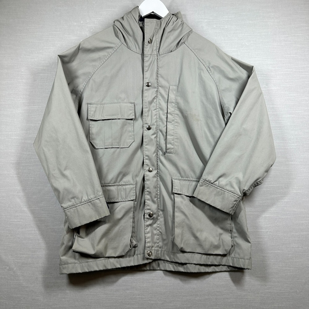 VINTAGE Woolrich Jacket Womens Large Gray Outdoor Hiking Functional Pockets